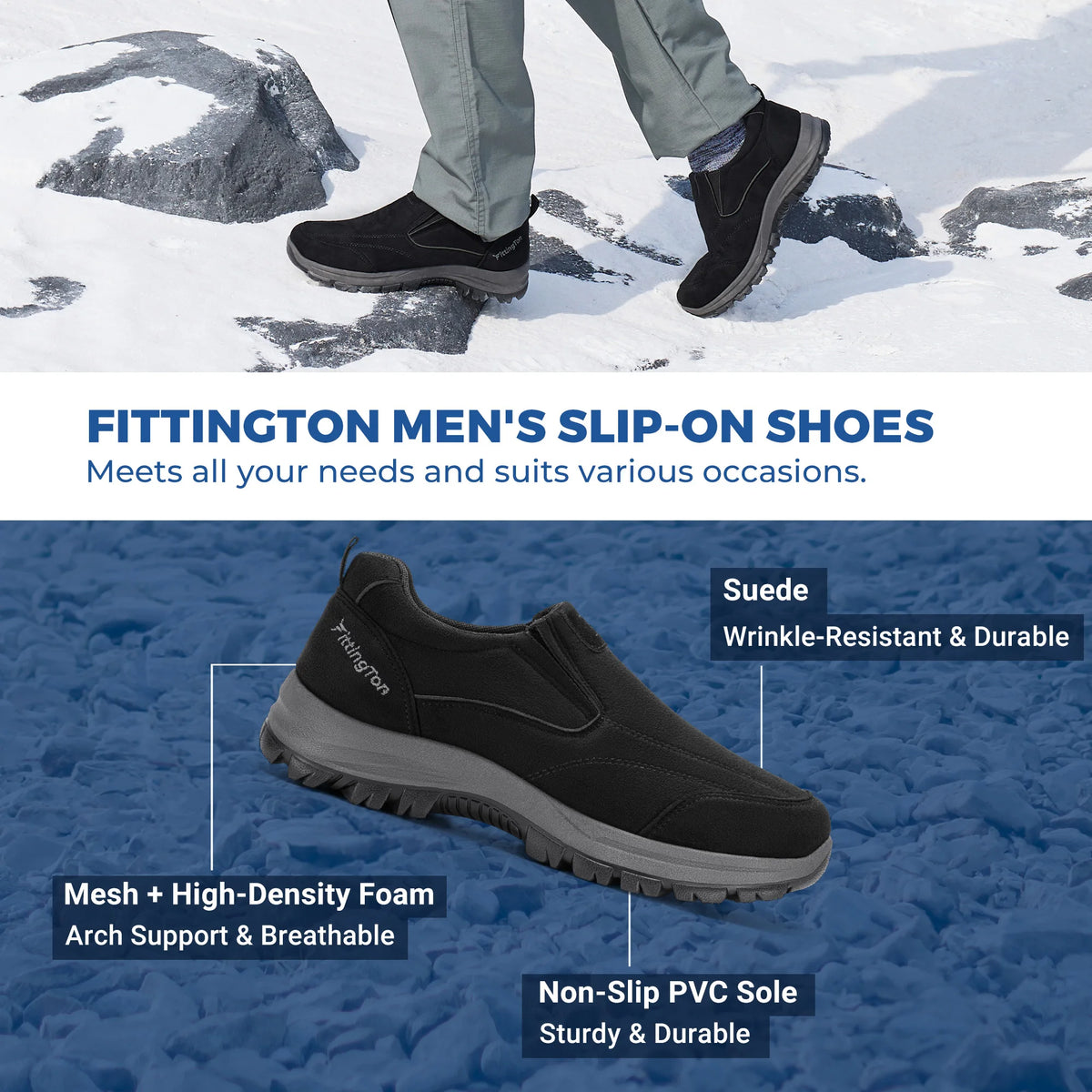 Fittington StriderX Outdoor Slip-On Casual Loafers