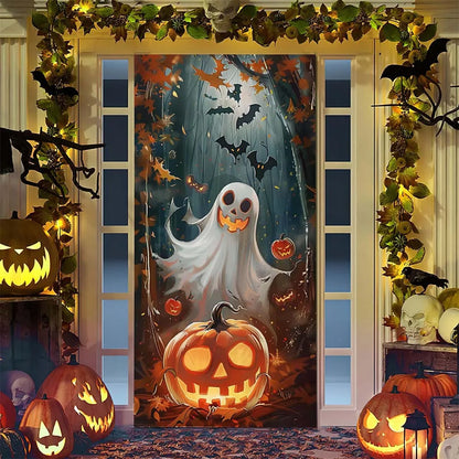 Spooky Ghostly Clown Door Curtain Backdrop