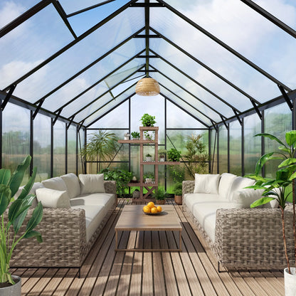 10X18FT Polycarbonate Greenhouse with Roof Vent