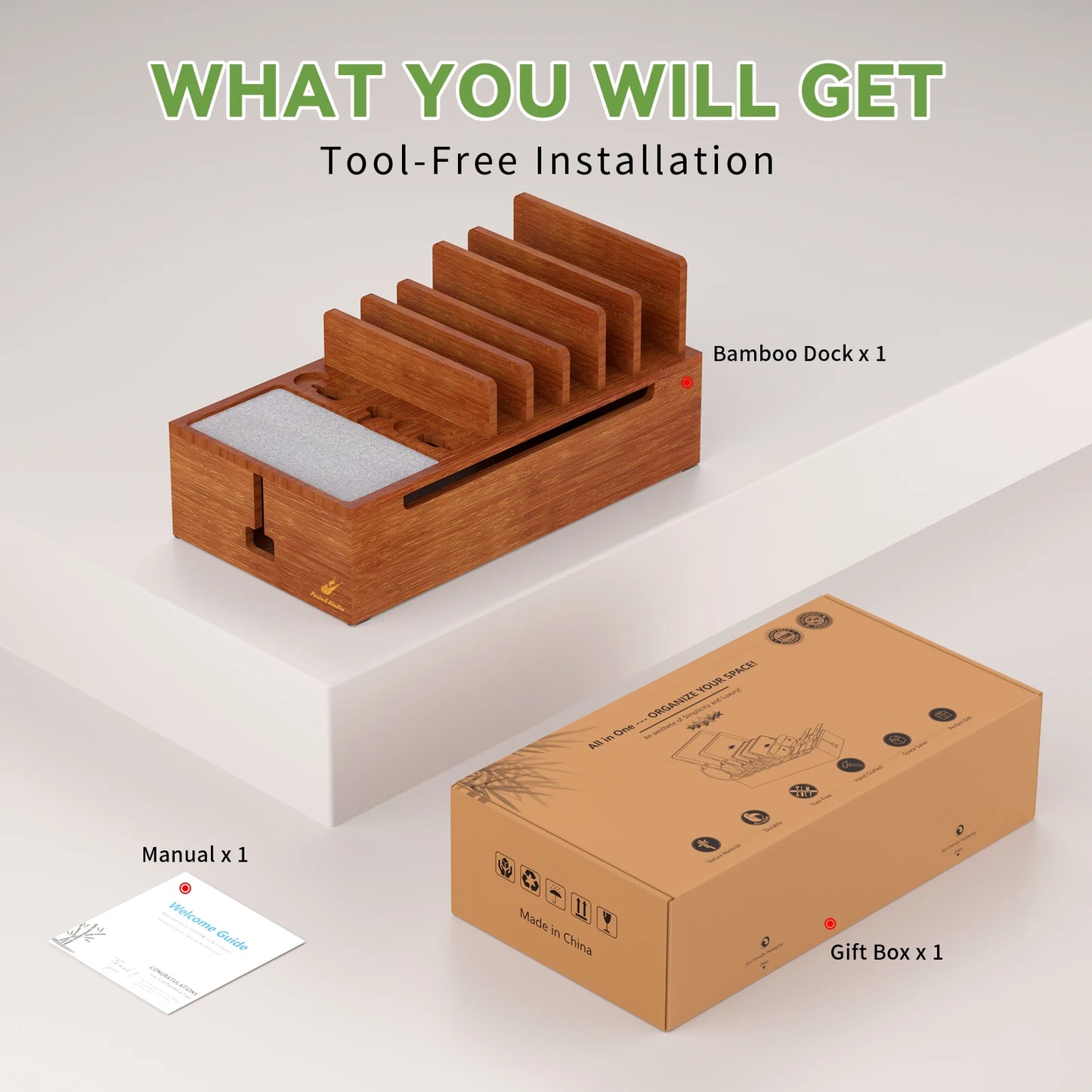Bamboo Charging Station for Multiple Devices