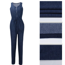 Retro Sleeveless Denim Jumpsuit