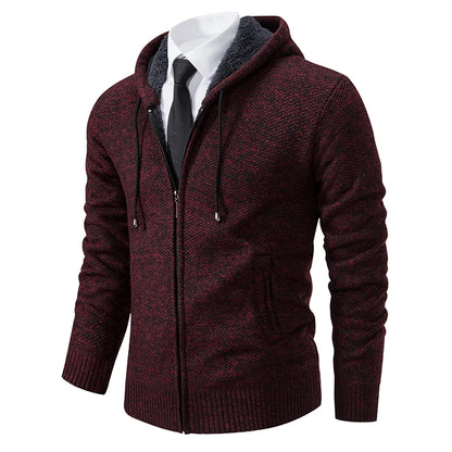 Men's Fleece Stand Collar Zip-Up Sweater Jacket