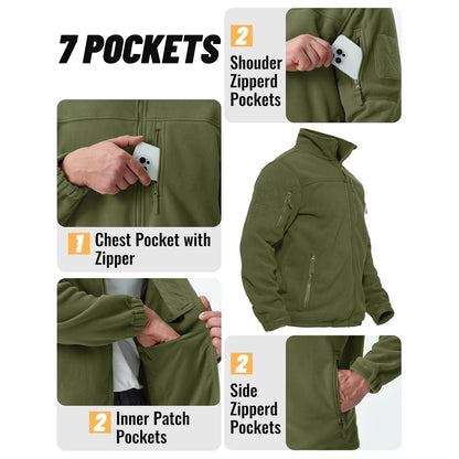 TACVASEN Men's Full-Zip Thermal Fleece Outdoor Jacket