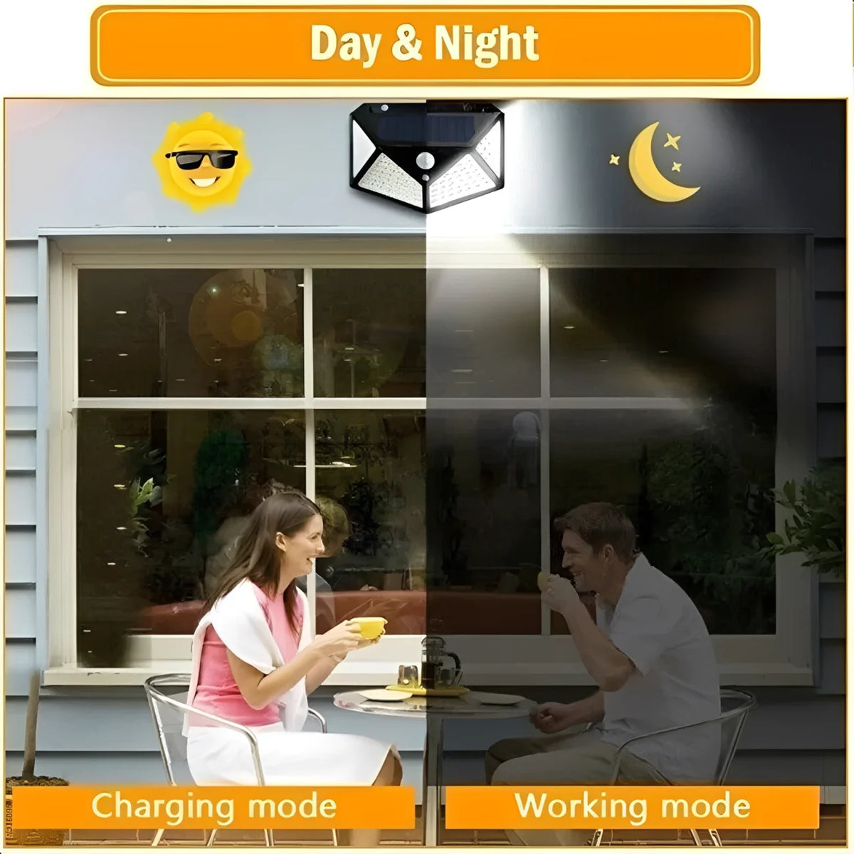 100 LED Solar Outdoor Motion Sensor Wall Lamp