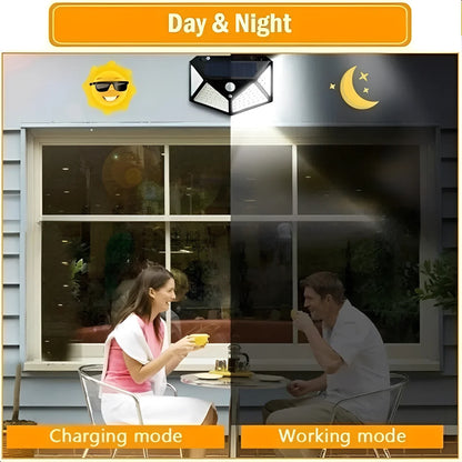 100 LED Solar Outdoor Motion Sensor Wall Lamp