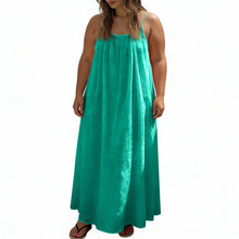 Backless Casual Solid Color Loose Fitting Sleeveless Dress