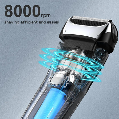 Hatteker Cordless Electric Shaver – Wet/Dry USB Rechargeable Razor with LCD Display
