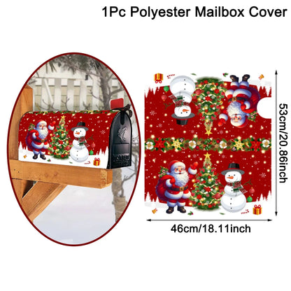 Christmas Mailbox Cover Santa Claus Snowman Letter Post Box Wraps