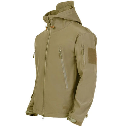 Men's Tactical Softshell Hooded Bomber Jacket