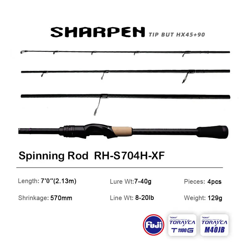 PURELURE SHARPEN Soft Lure Long Spinning and Casting Action Rods