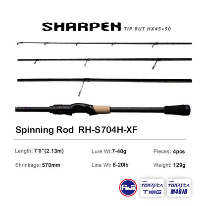 PURELURE SHARPEN Soft Lure Long Spinning and Casting Action Rods