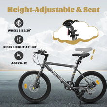 20" Kids 7-Speed Bike with Steel Frame and Dual Disc Brakes