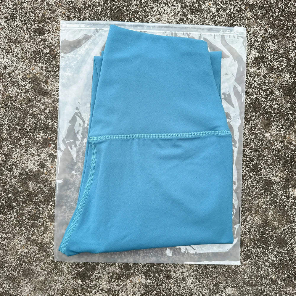 Solid Color High Waist Leggings with Pocket