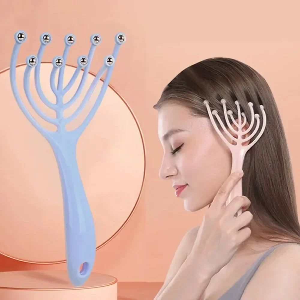 Scalp Neck Five Finger 9 Claws Steel Ball Hand Held Massager