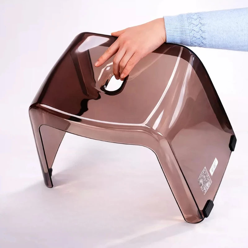 Transparent Acrylic Shower Stool with Non-Slip Bath Seat