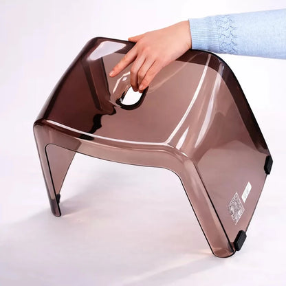 Transparent Acrylic Shower Stool with Non-Slip Bath Seat