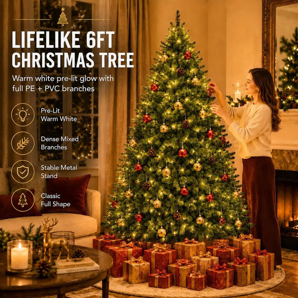 Pre-Lit Dual-Color LED Artificial Christmas Tree