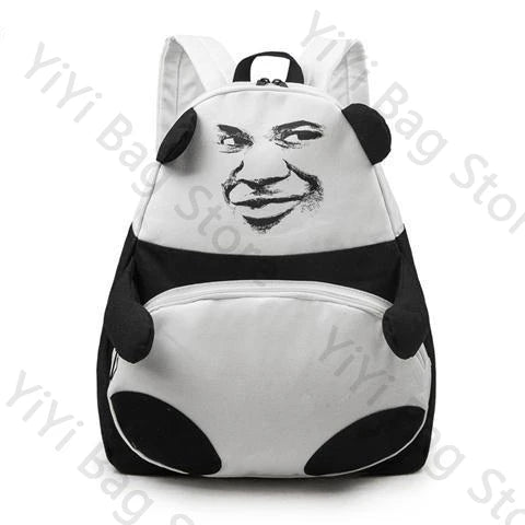 Funny Panda Pattern Casual Canvas Schoolbag & Computer Backpack
