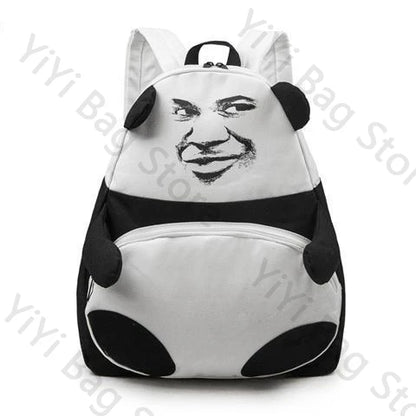 Funny Panda Pattern Casual Canvas Schoolbag & Computer Backpack