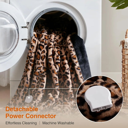 Electric Heated Throw Blanket with Auto Shut Off, 3 Heat Settings