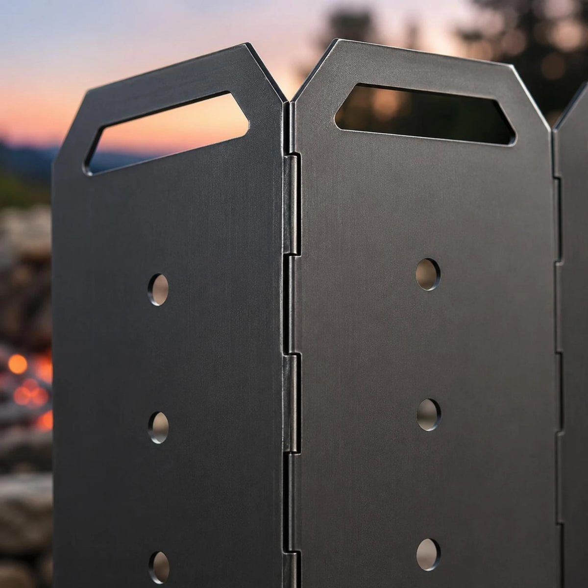 Foldable 8-Panel Metal Fireplace & Camping Heater Windscreen