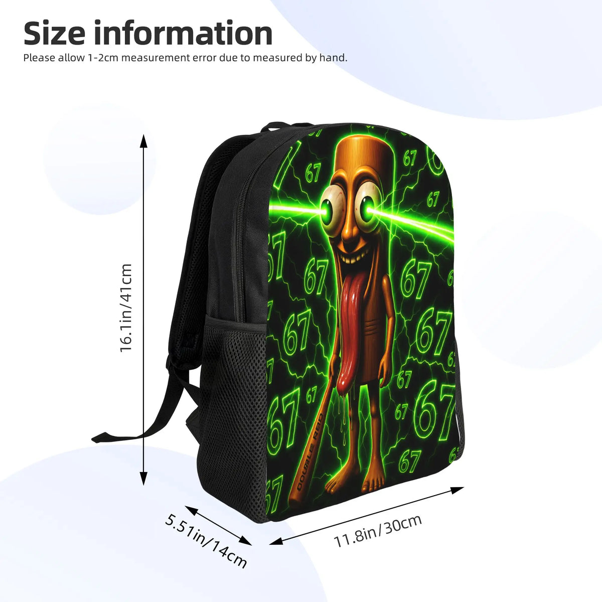 Tung Tung Tung Sahur Meme Backpack - Lightweight Novelty High School & Travel Rucksack