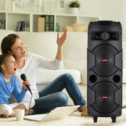 6000W Heavy Bass Bluetooth Party Speaker – Portable Outdoor Karaoke Sound System with RGB Lights & Microphone