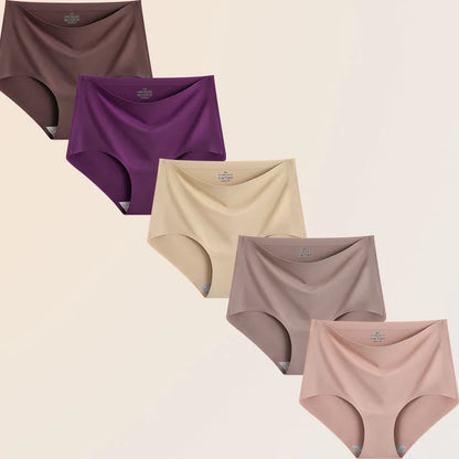 FINETOO Women’s High-Waist Seamless Briefs (5-Pack)