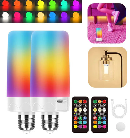 Rechargeable Wireless Emergency LED Light Bulb with Remote & RGB Color Changing