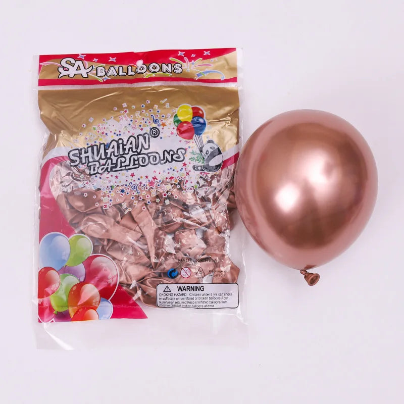 50 pcs 5" Chrome Metallic Helium Balloons