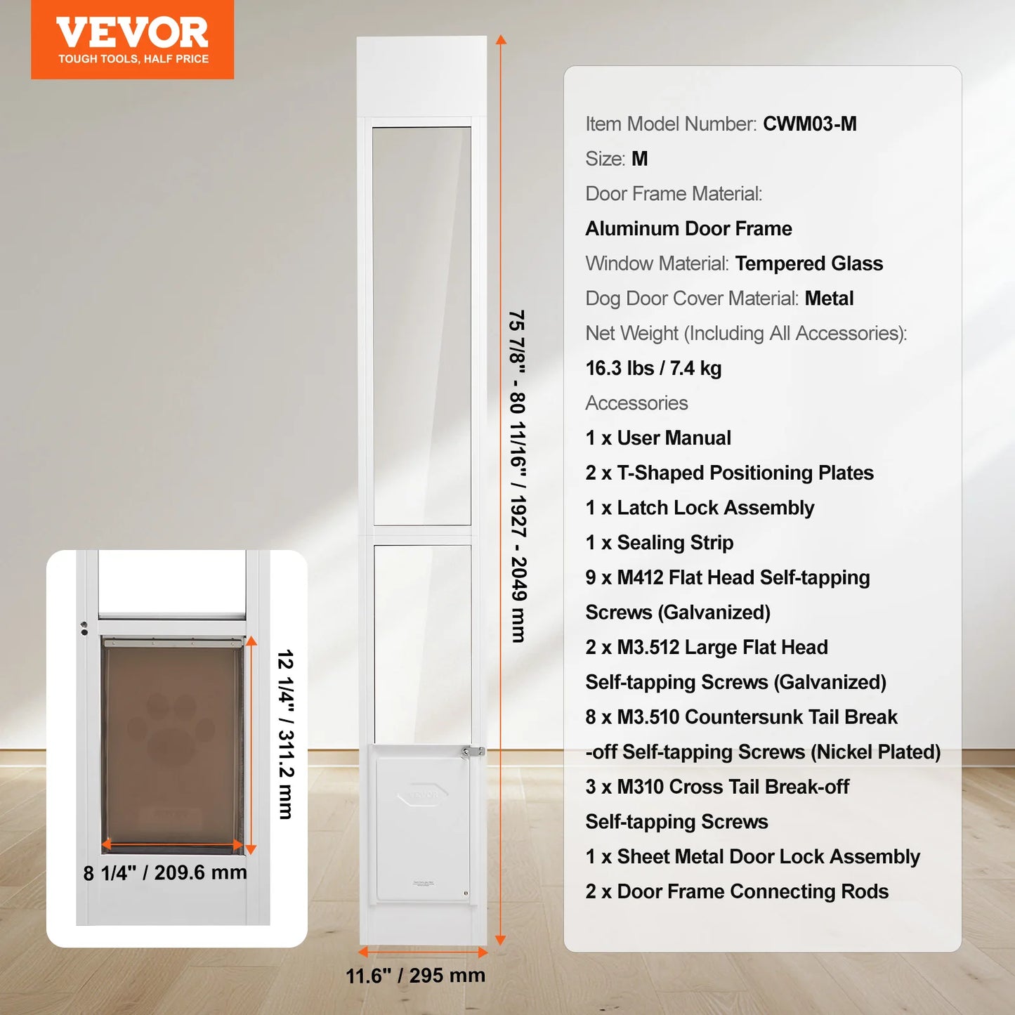 Adjustable Height Sliding Glass Door