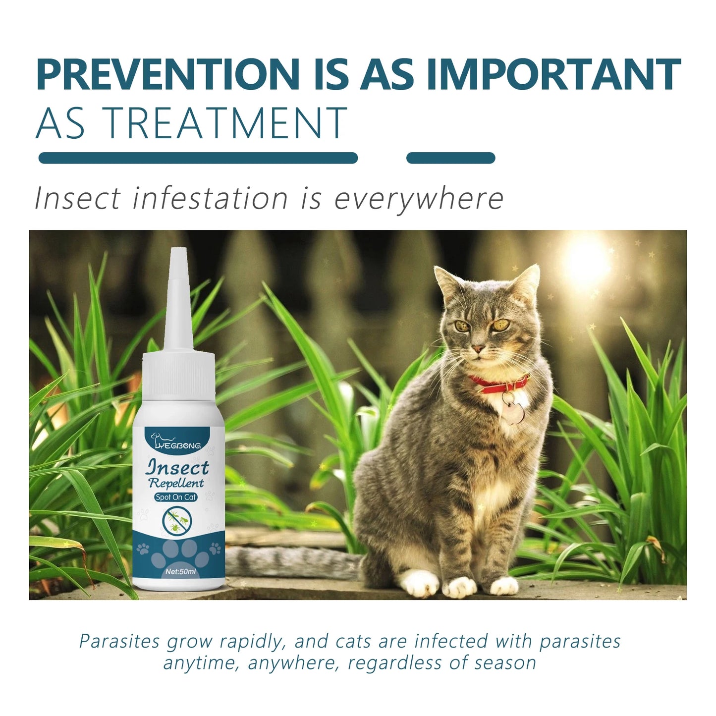 YEGBONG 50ml Flea Tick Control Liquid for Dogs/Cats