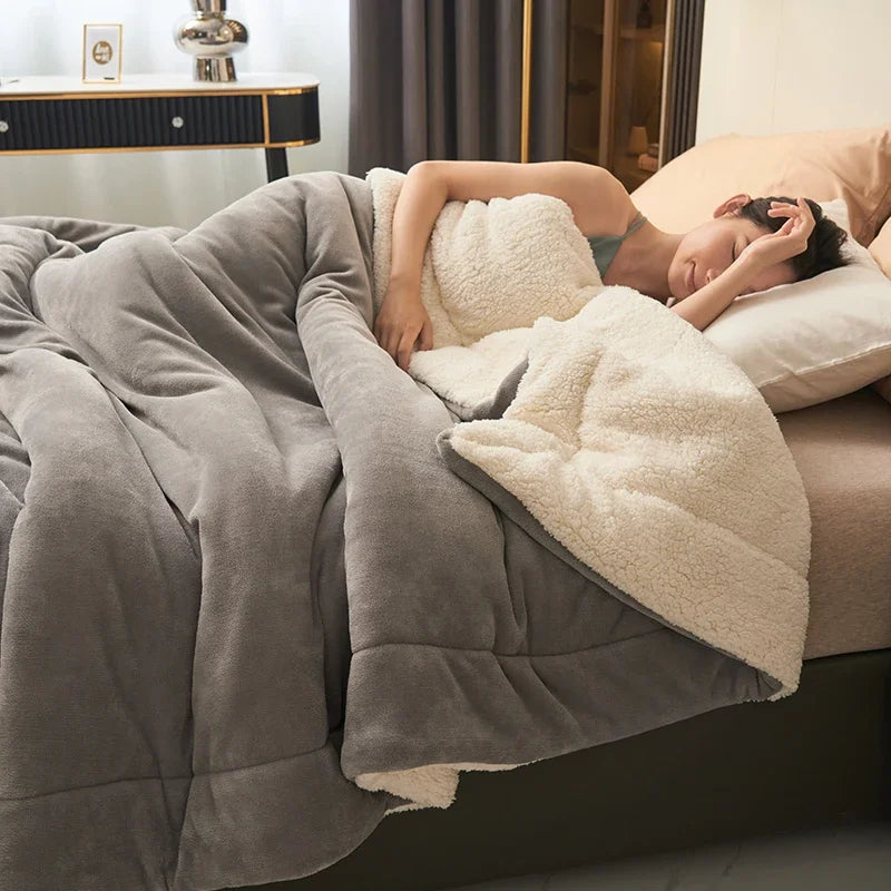 Plush Thick Double Layer Fleece Blanket