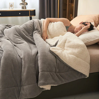 Plush Thick Double Layer Fleece Blanket