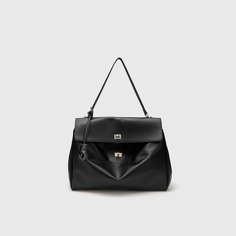 Women's Split Leather Large Capacity Tote Bag & Shoulder Handbag