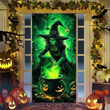 Spooky Ghostly Clown Door Curtain Backdrop