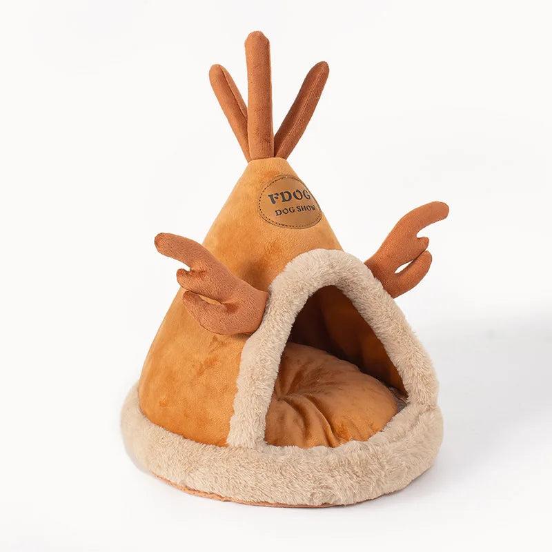 Warm Washable Tent Style Pet Bed