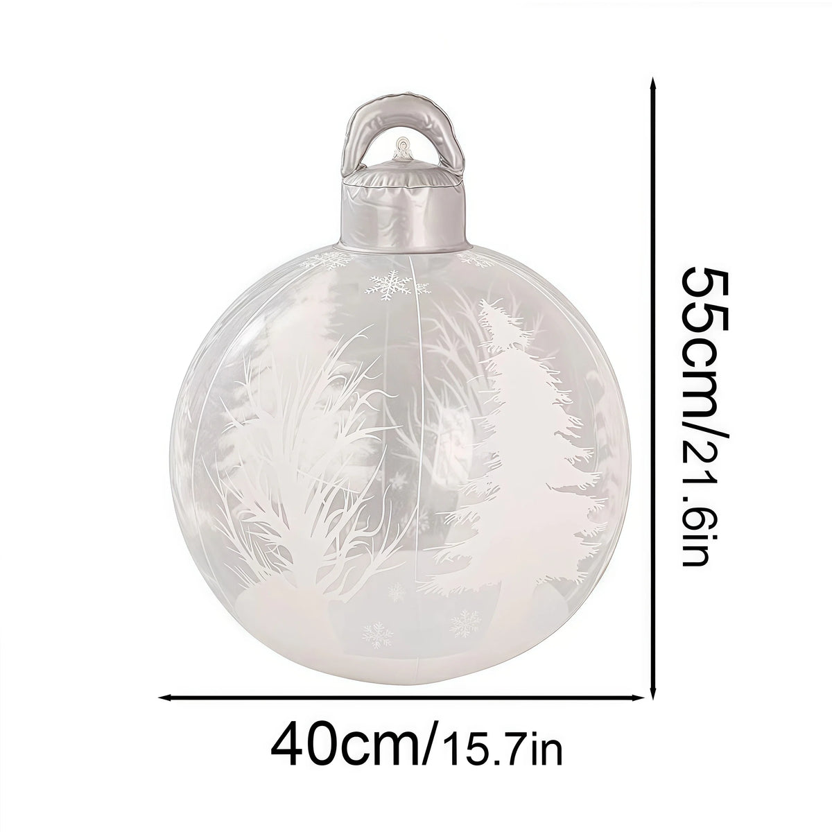 40cm Outdoor Inflatable Christmas Decorated Ball - PVC Giant Ornament for Xmas Tree & Home Yard