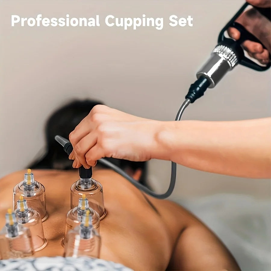 24/12Pcs Cupping Relaxation Set with Hand Pump & Guide