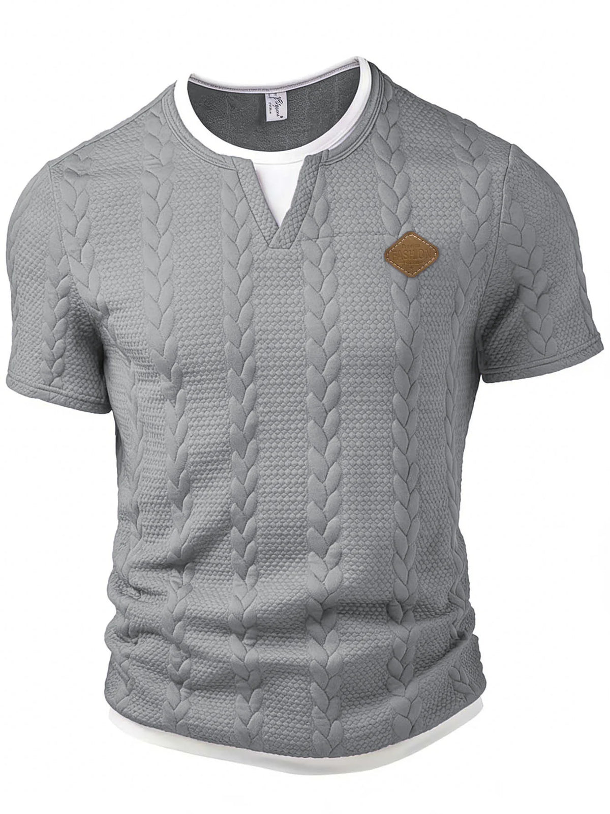 Men's Casual Striped Slim-Fit V-Neck Short Sleeve T-Shirt