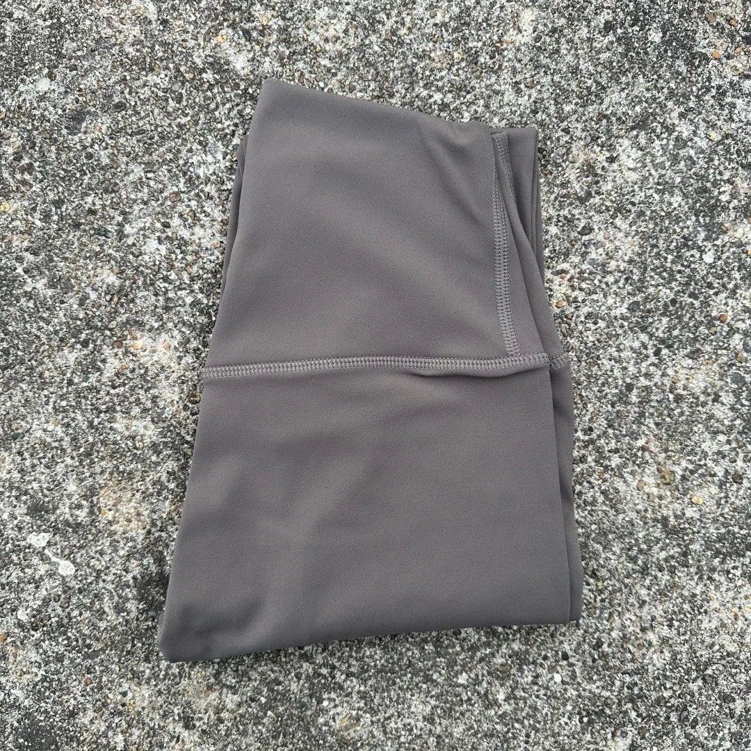 Solid Color High Waist Leggings with Pocket