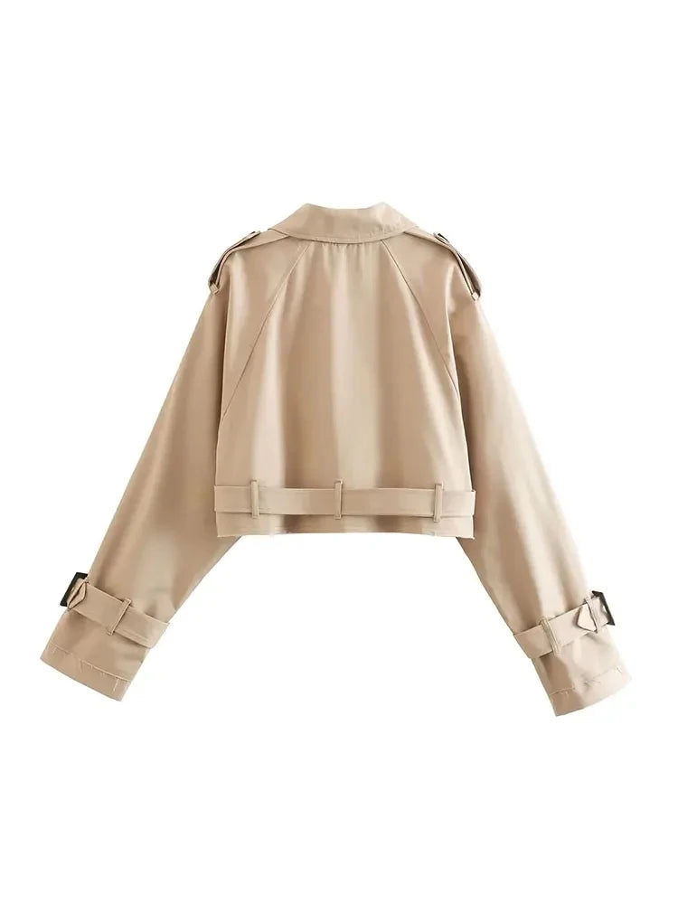 Women's Double-Breasted Sashed Jacket