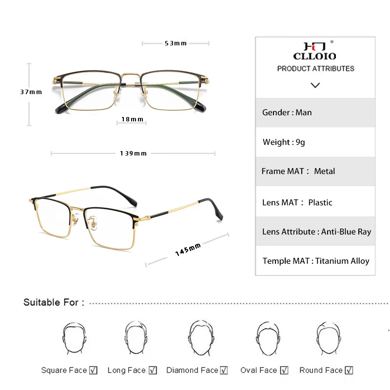 CLLOIO Ultralight Business Reading Glasses