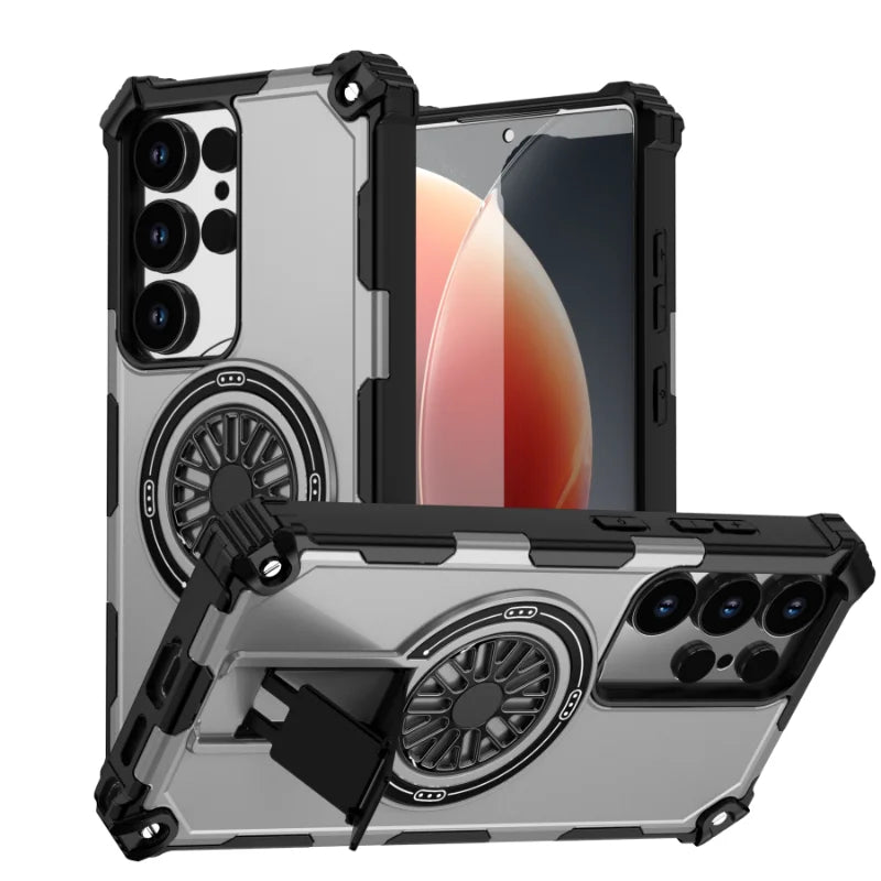 Armor 2-in-1 Shockproof Magnetic Adhesive Protective Case for Samsung