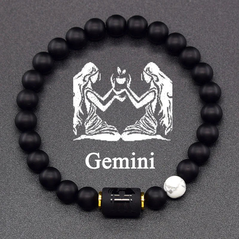 Natural Tiger Eye Stone 12 Zodiac Constellation Bead Bracelet