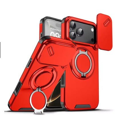 Armor Shockproof Magnetic Ring Stand iPhone Case with Camera Cover