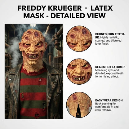 Scary Burn Face Latex Mask for Halloween Cosplay