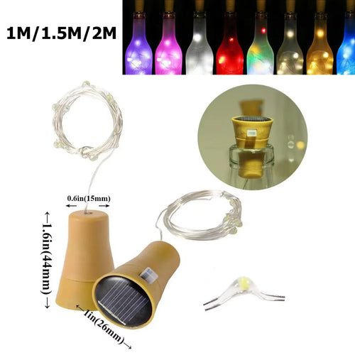 Solar Wine Bottle Led String Fairy Lights