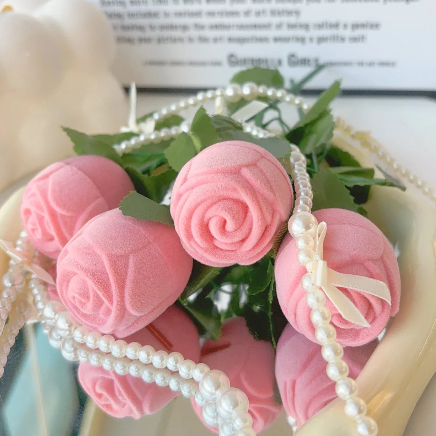 Heart Love Necklace with Rose Flower Gift Set