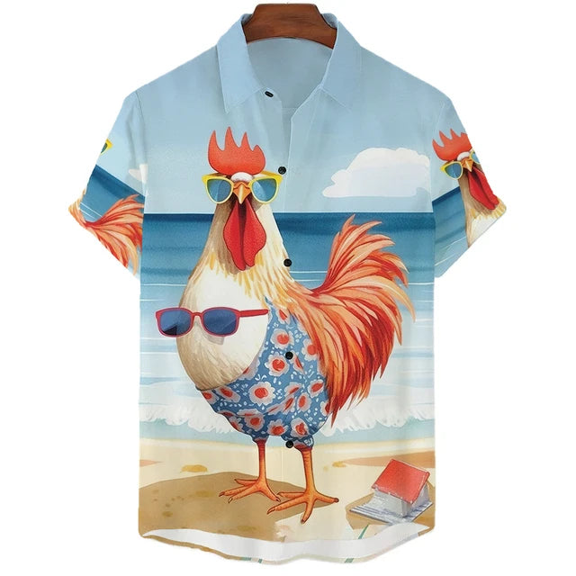 Vibrant Parrot Tropical Floral Print Shirt
